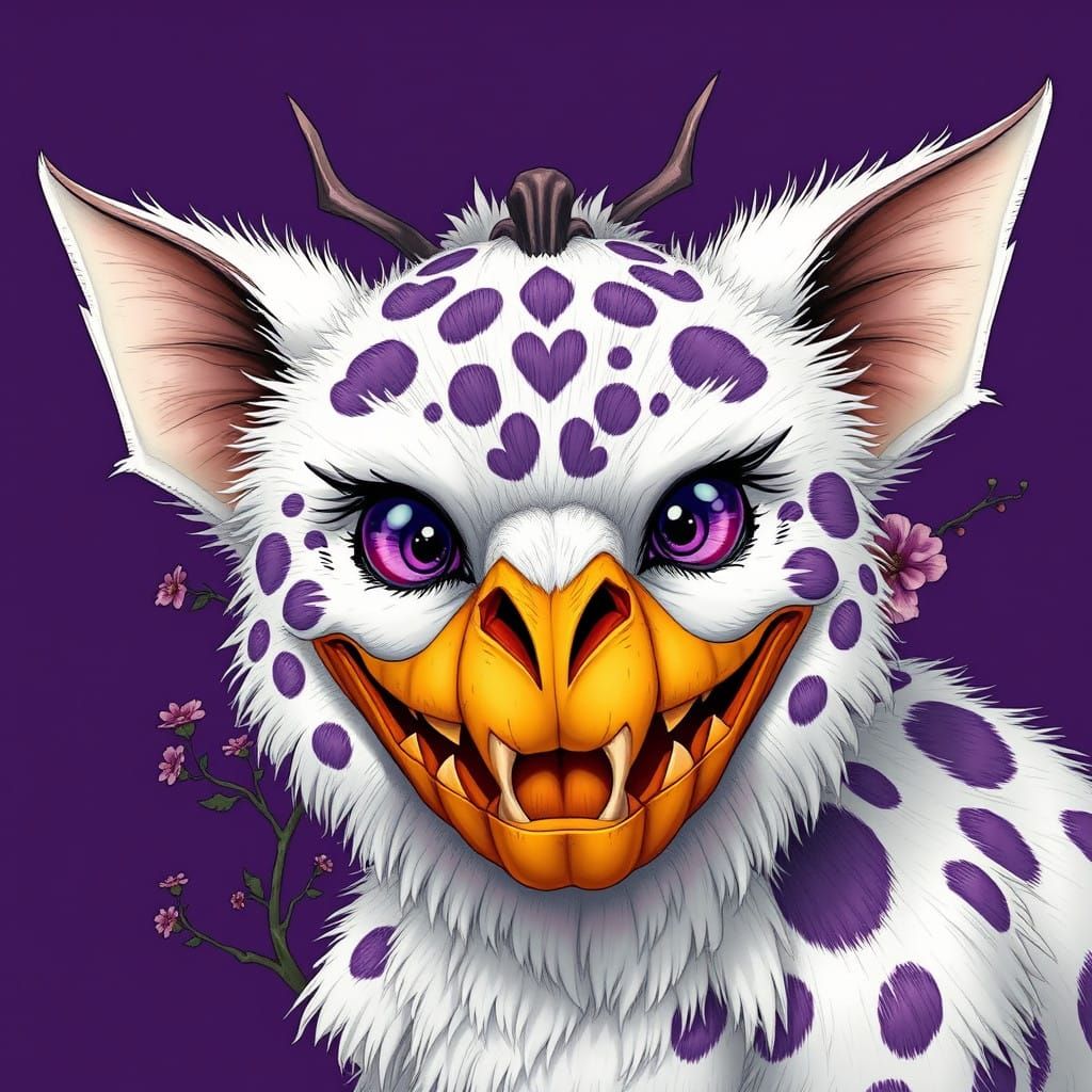 Whimsical Fantasy Creature in Rich Halloween Art Style