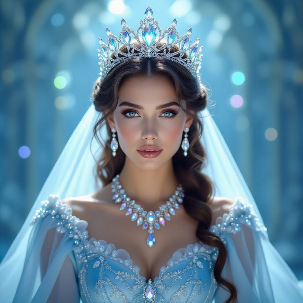 Victorian Crystal Queen in Ethereal Light