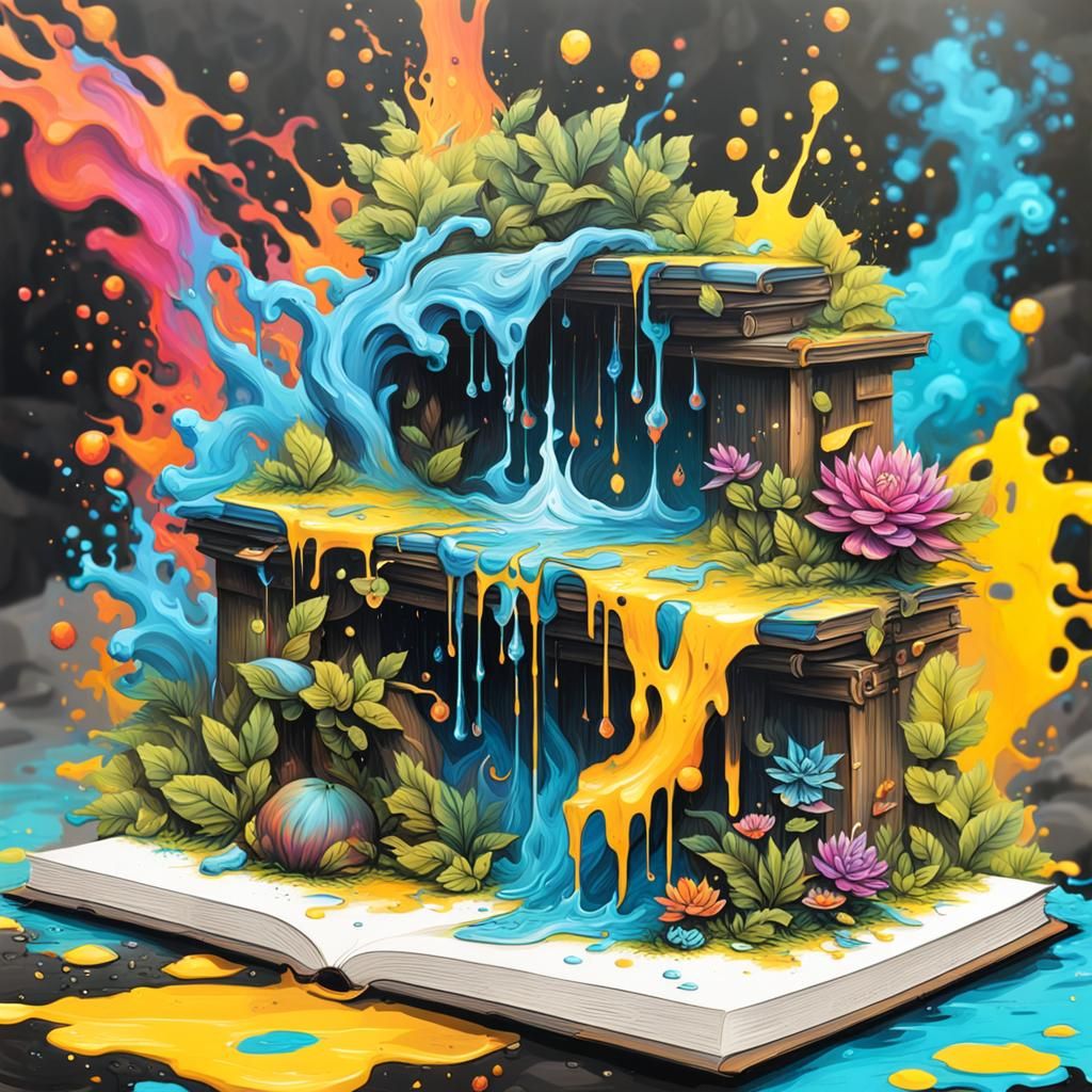 Enchanted Book Brought to Life as Graffiti Art