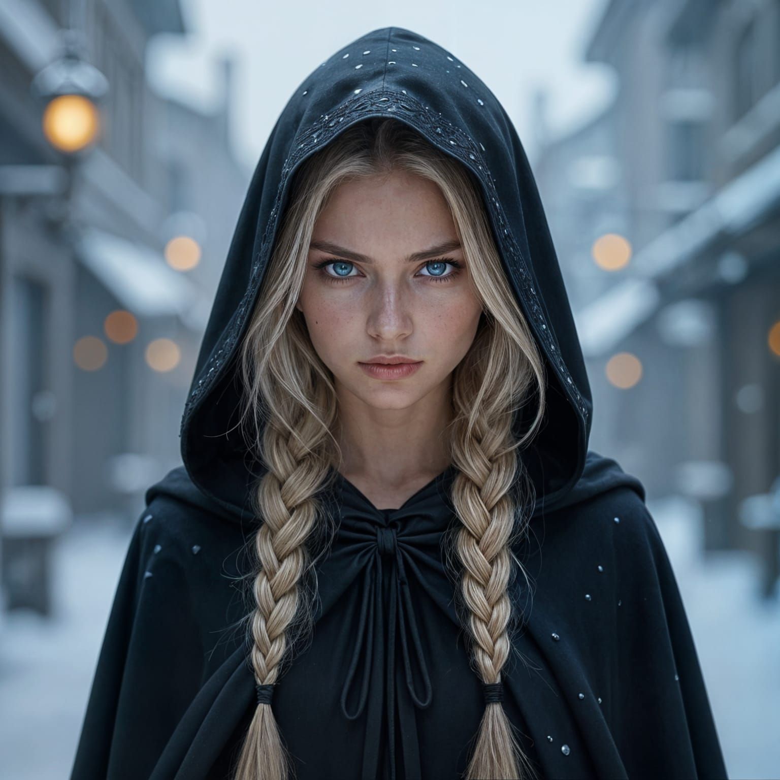 Angry Blonde Assassin in Hyperrealistic Style