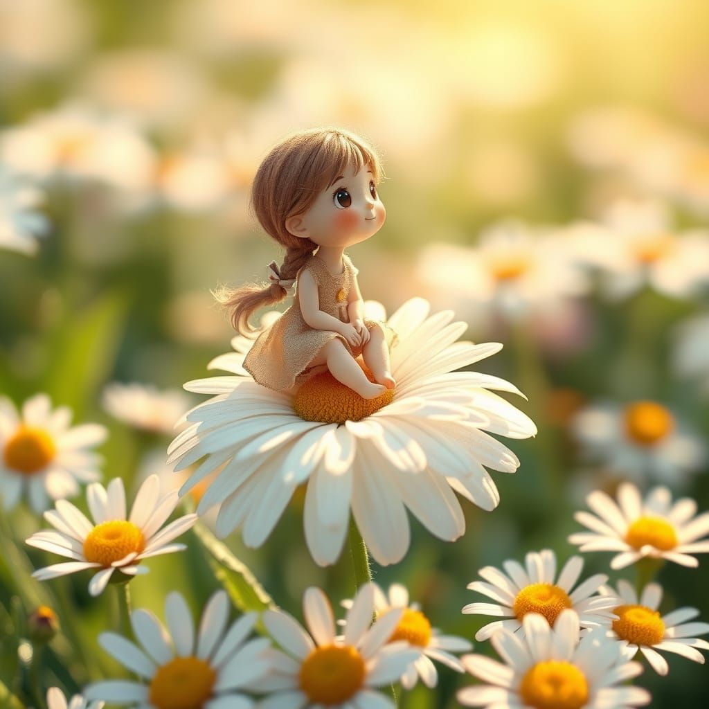Delicate Daisy Fantasy Scene