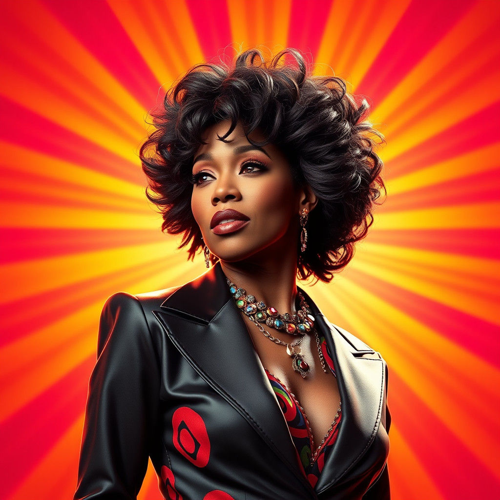 Whitney Houston in 1980s Style, Pixar 3D Render