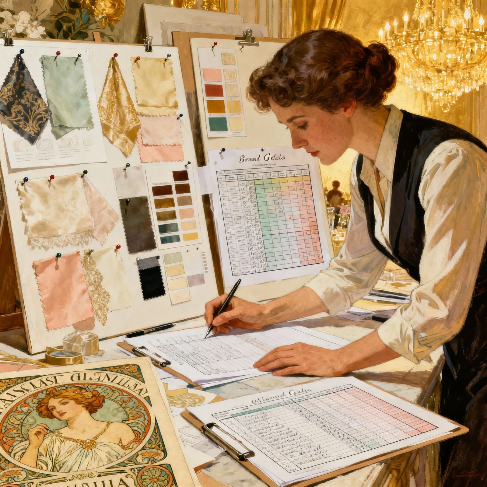 Event Manager Planning Gala in Elegant Editorial Style