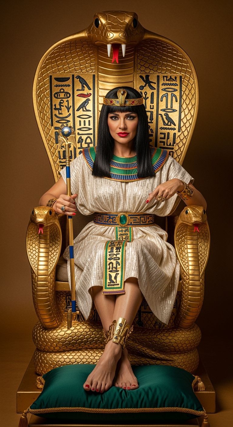 Egyptian Queen on Cobra Throne, Professional Photography