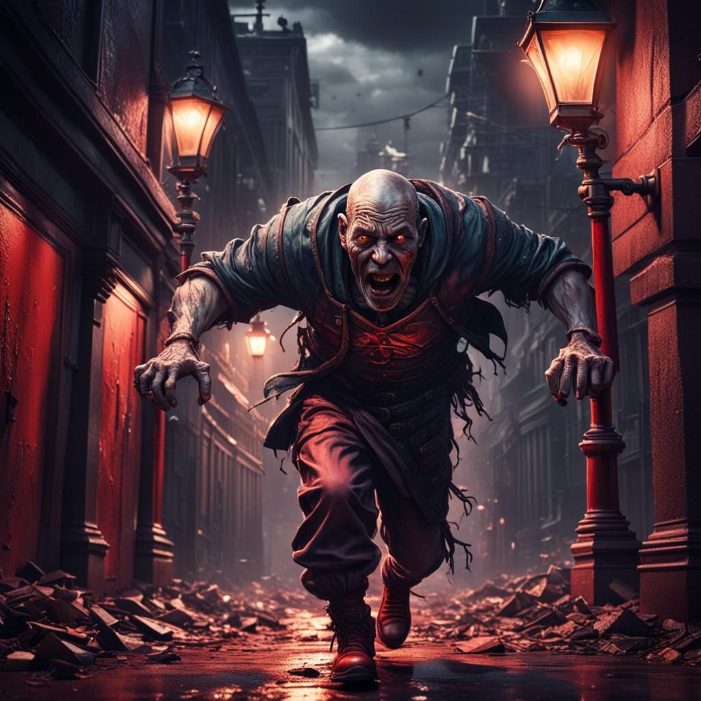 Terrified Man Pulled into Earth: Dark Fantasy Art