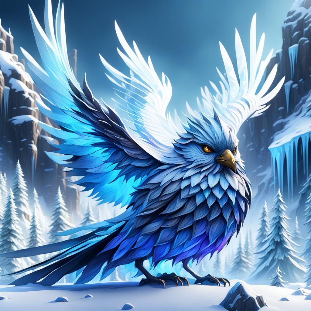 Fantastical Ice Bird Matte Painting