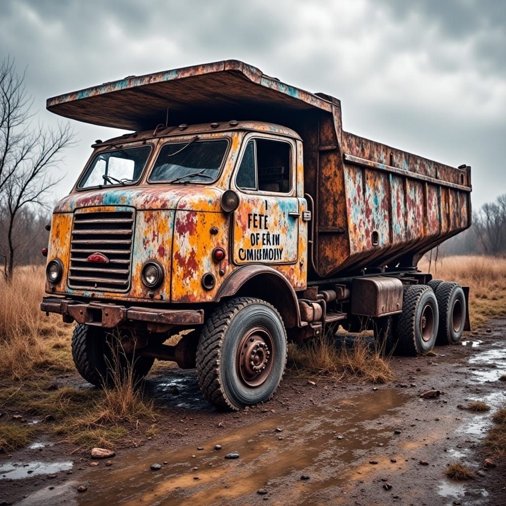 Graffiti Street Art on Abandoned Truck