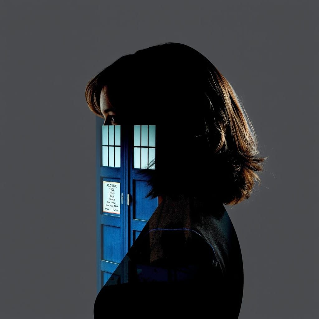 Serene Clara Oswald Silhouette in Vintage-Style British Poli...