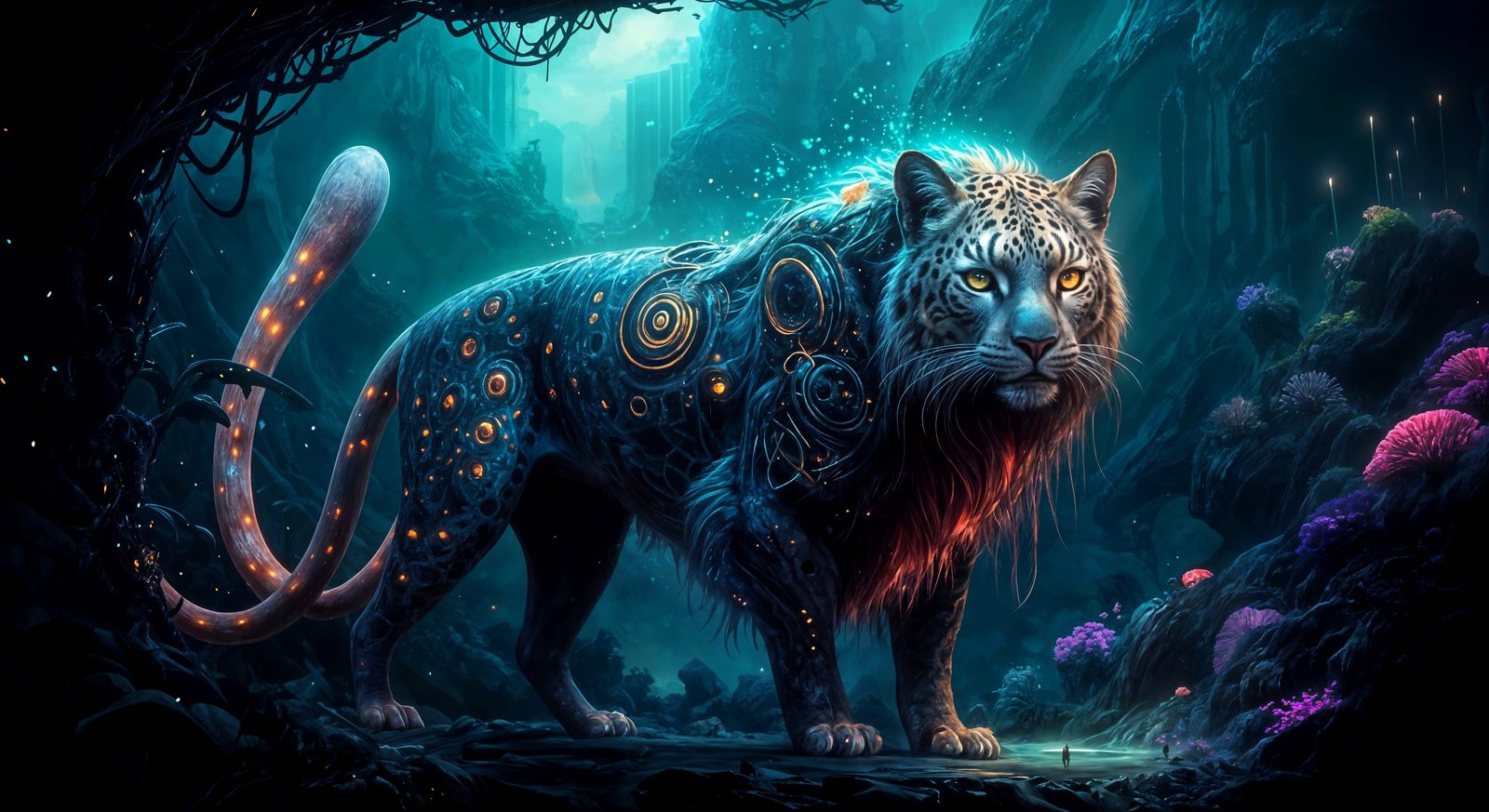 Fantasy Feline in Epic Landscape