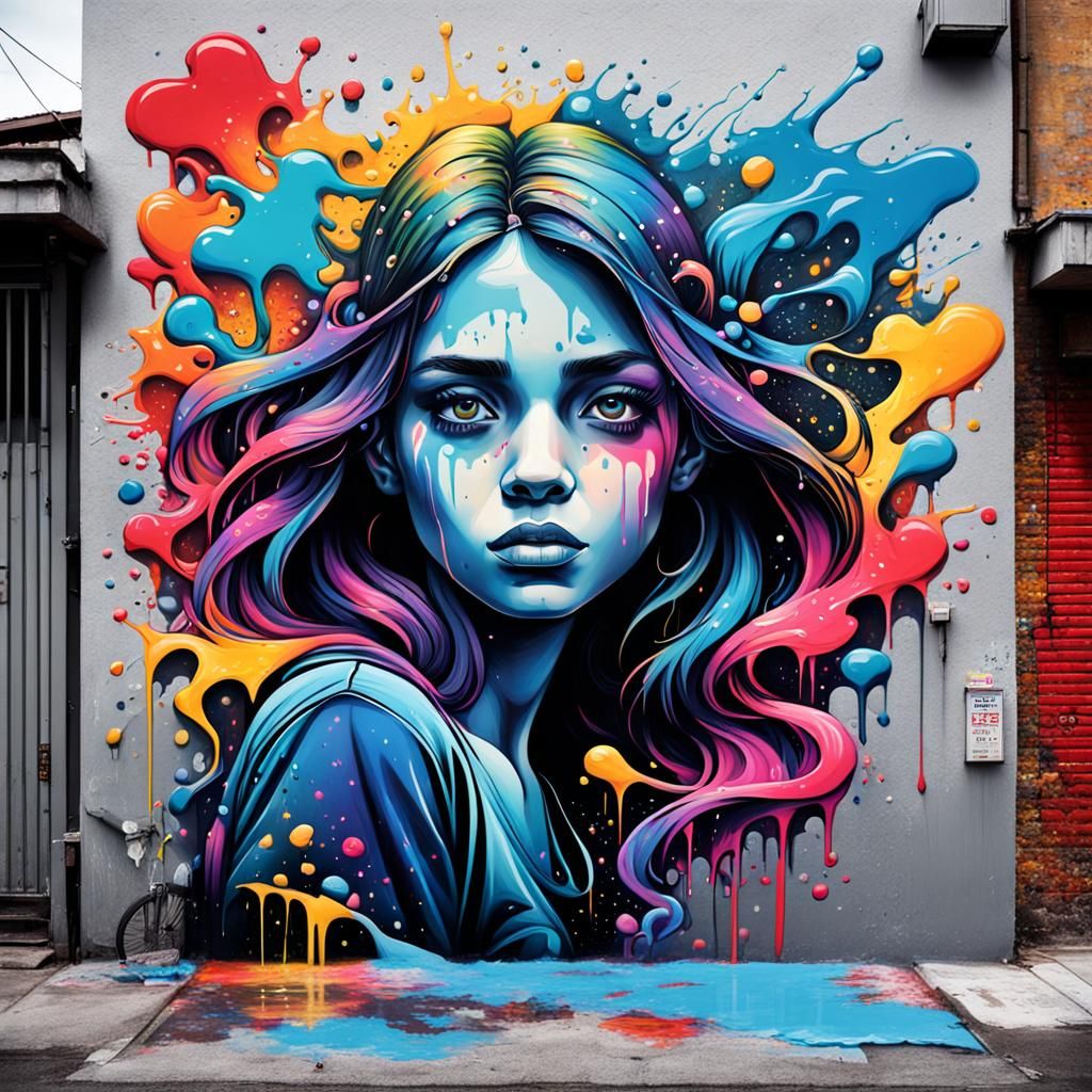 Colorful Graffiti Art with Polychromatic Details