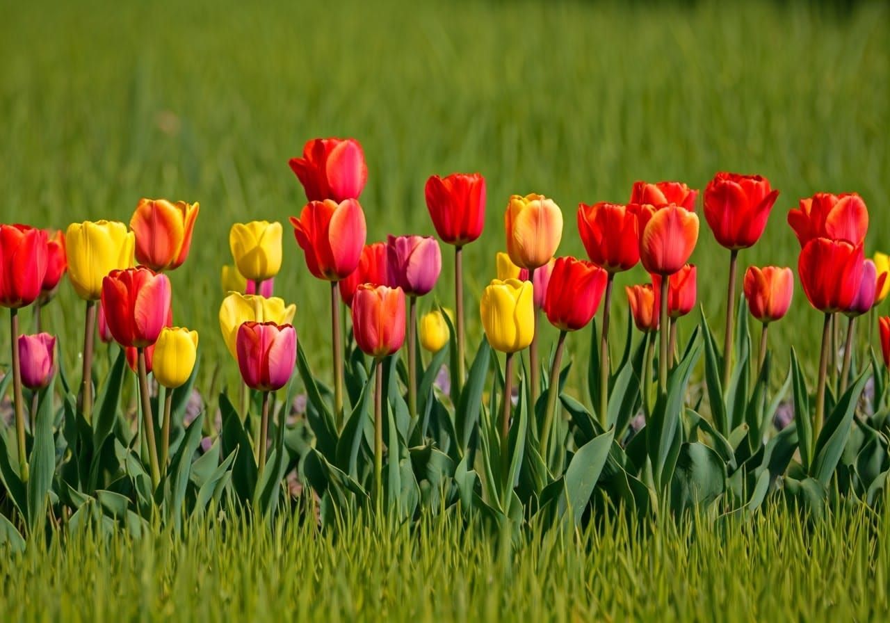 Vibrant Prairie Tulips in Full Bloom