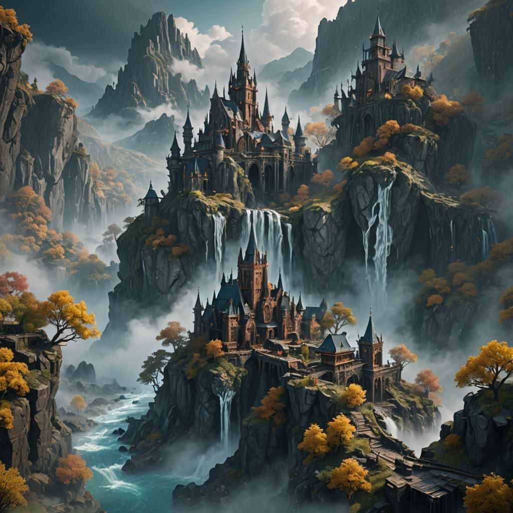 Fantastical Mist Landscape in Deep Color