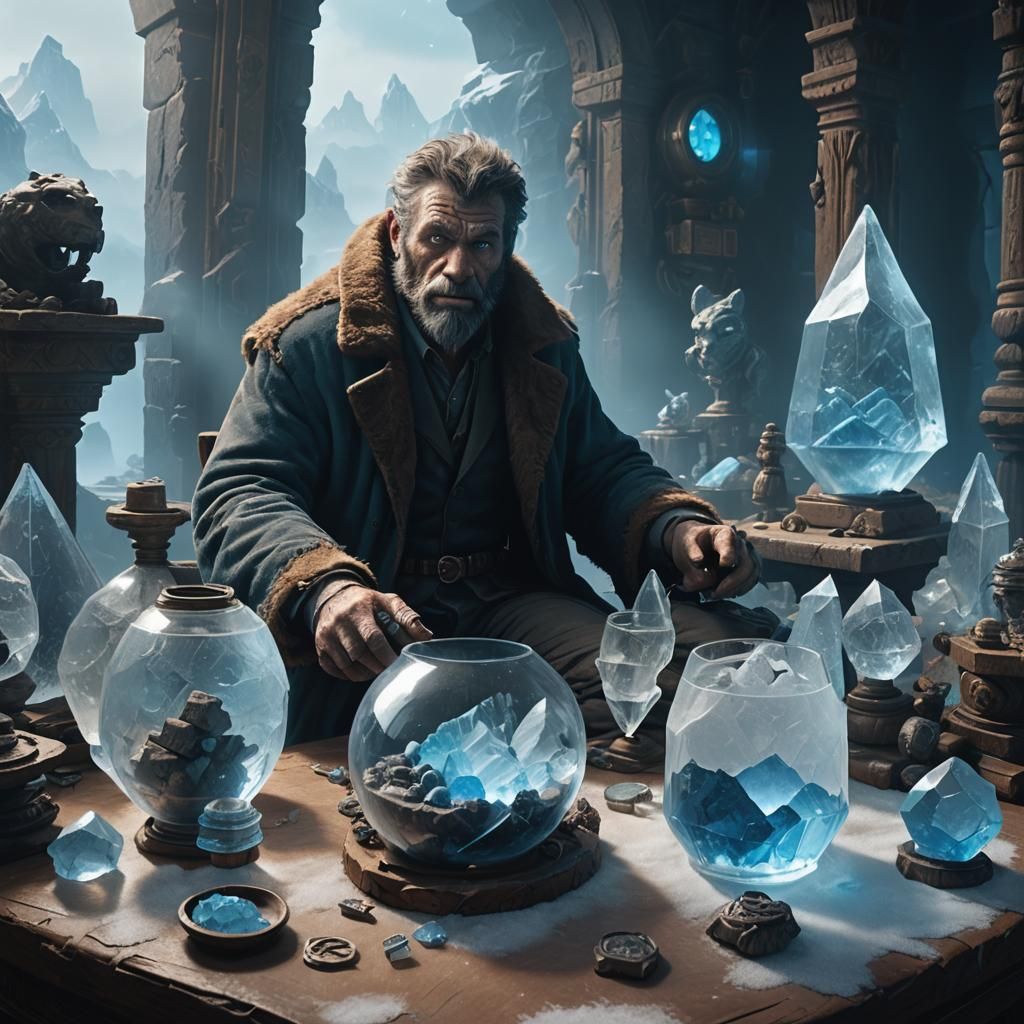 Wolfman in Crystal Glass: Digital Matte Painting