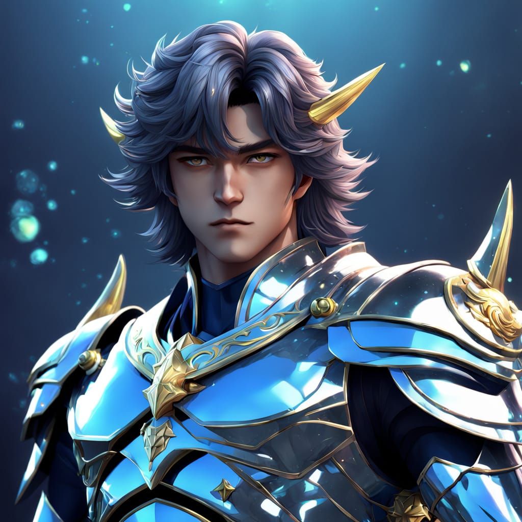 Cyberpunk Pisces Knight in Saint Seiya Style