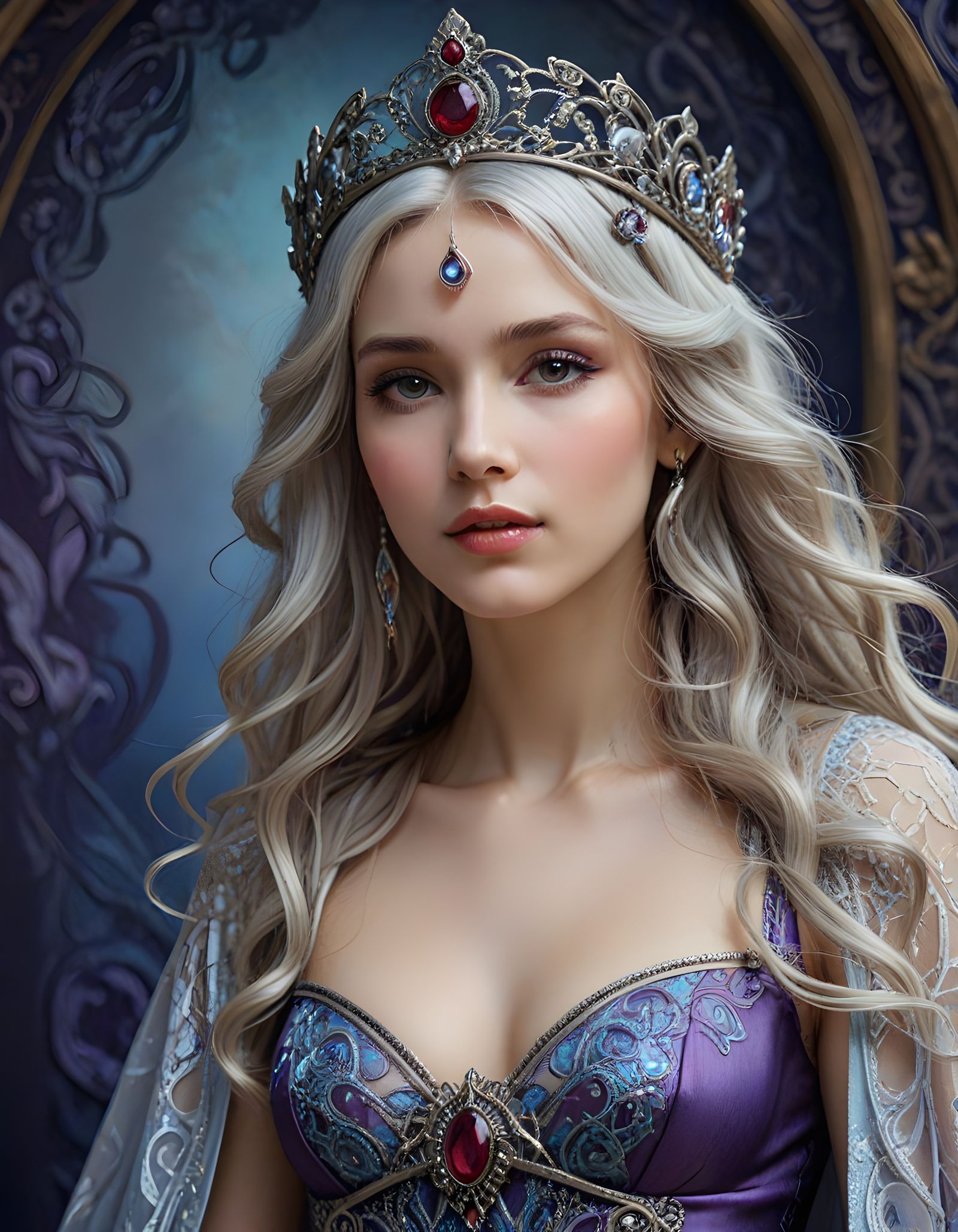 Norse Goddess in Velvet Holographic Style