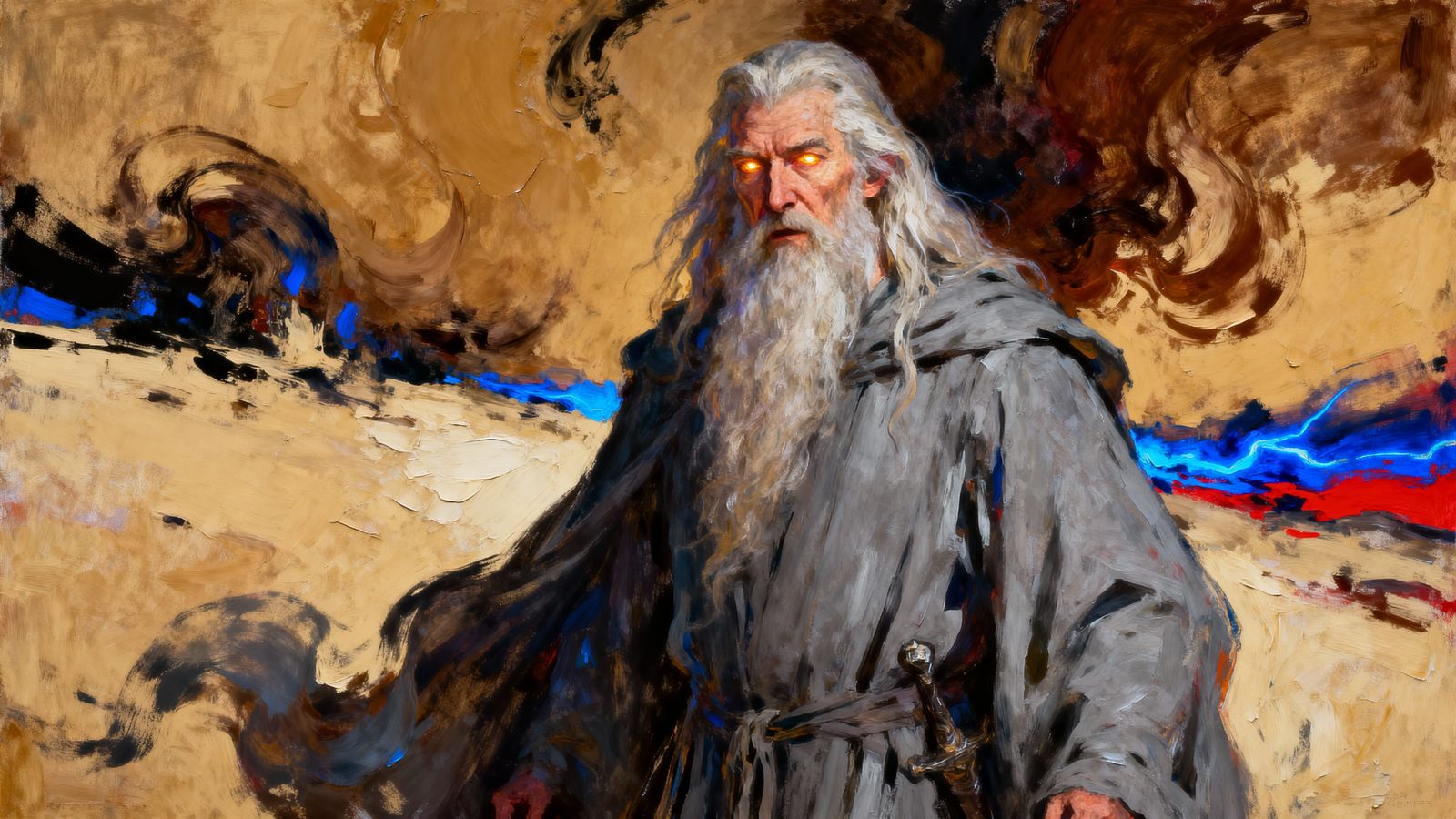 Gandalf the Grey in Egon Schiele Style