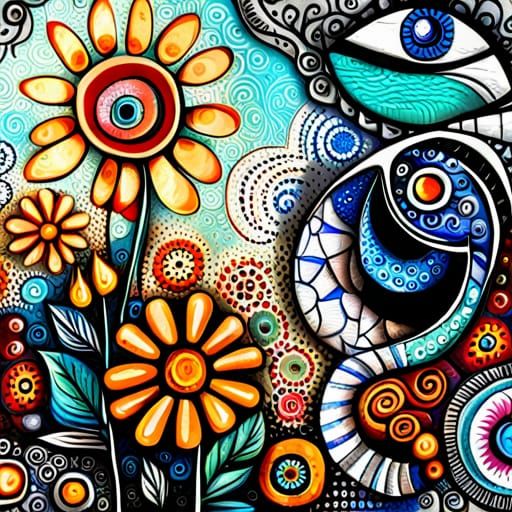 Surreal Flowers Mixed Media Digital Art