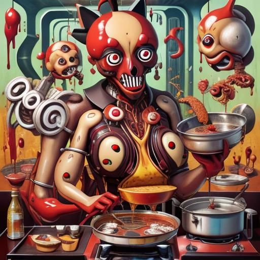 Surreal Cubist Dreamscape of Anthropomorphic Organs