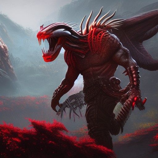 Detailed Predator Matte Painting in Deep Color