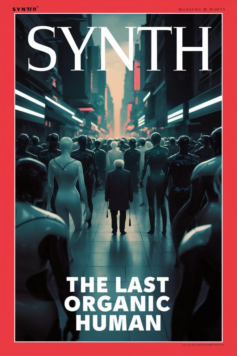 Magazine Cover: The Last Organic Human in TIME Style