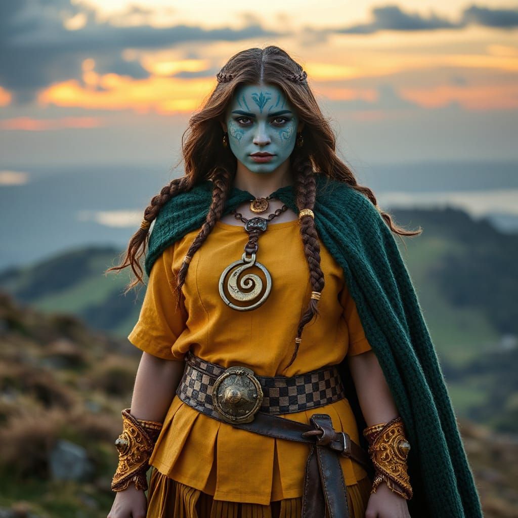 Celtic Warrior Queen at Dawn: Mythic Realism