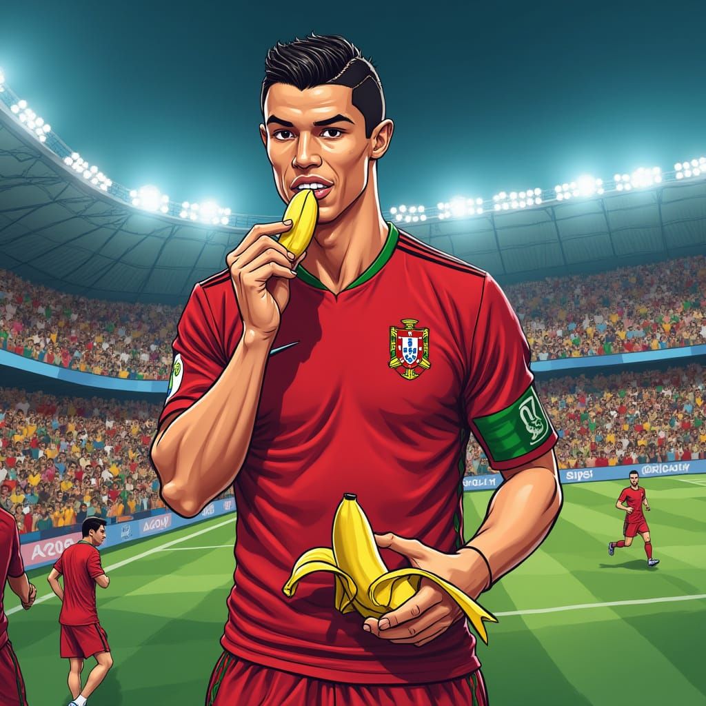 Cristiano Ronaldo in High-Energy World Cup Stadium Scene