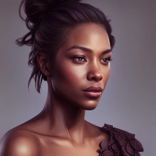 Flirty Woman Portrait in Oil, Hyperdetailed Art