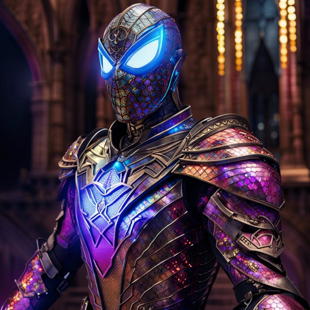 Spiderman in Iridescent Medieval Dragonscale Armor