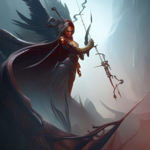 Sinister Angel of Death in Detailed Digital Painting