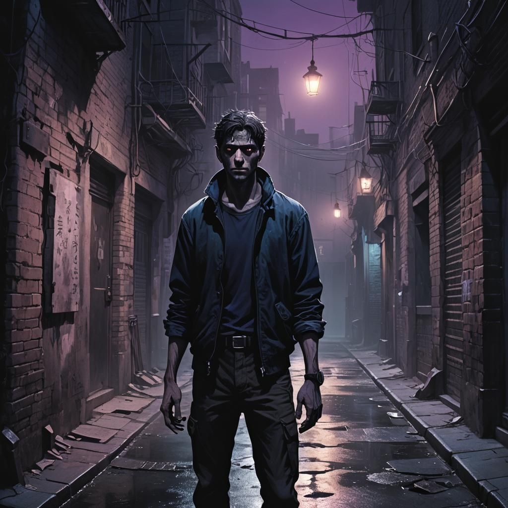 Eerie Alleyway: Dark Fantasy Concept Art