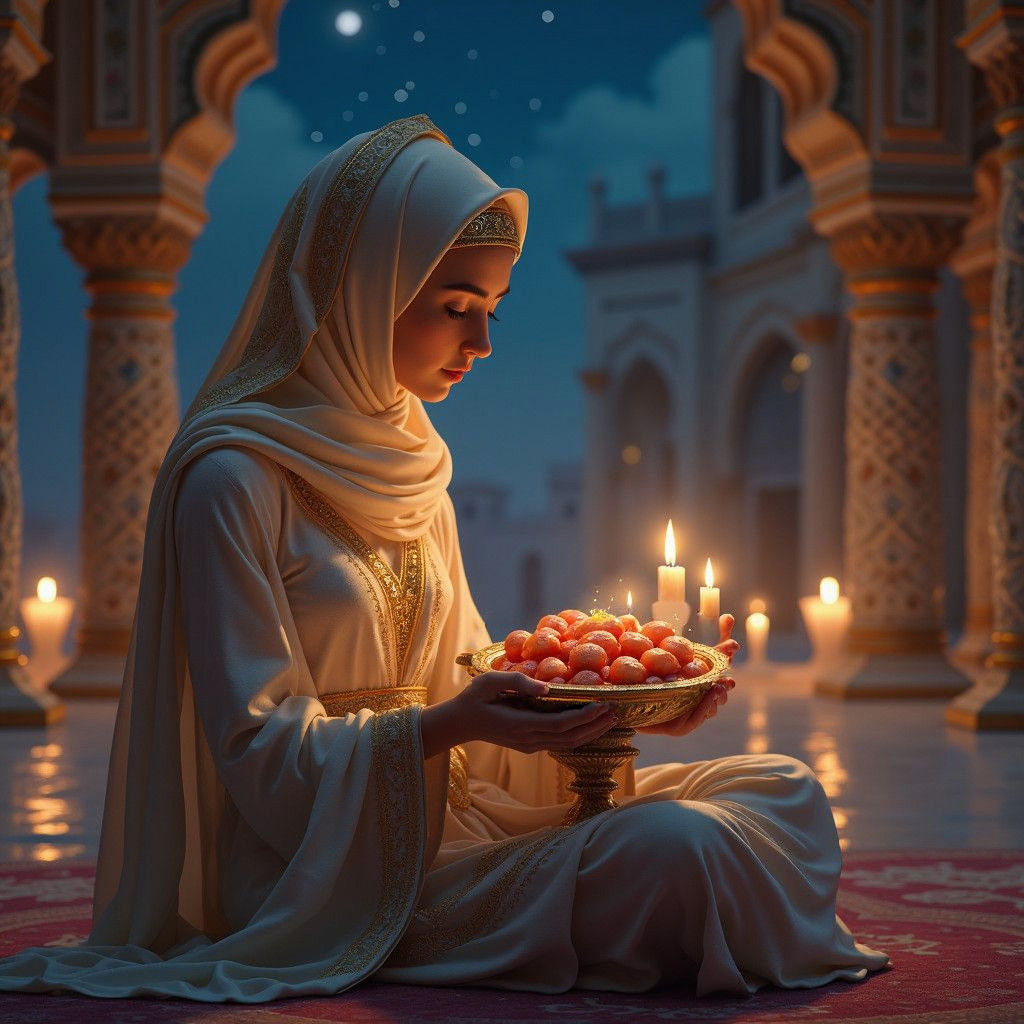 Ramadan Bowl of Dates: Detailed Fantasy Art