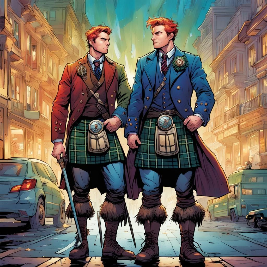 Gay Scottish Pride: Comic Book Art Kilts