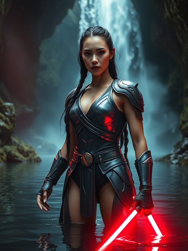 Sci-Fi Warrior Princess in Underground Grotto
