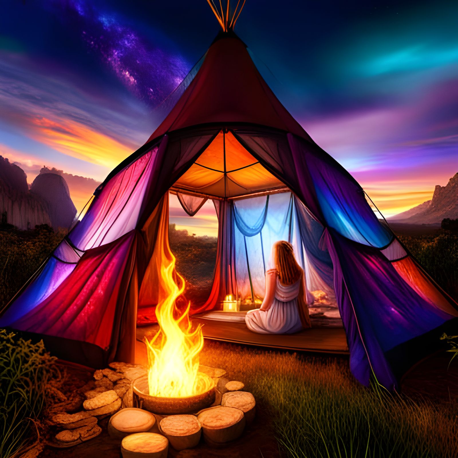 Enchanted Fairy Tent in Whimsical Forest Scene