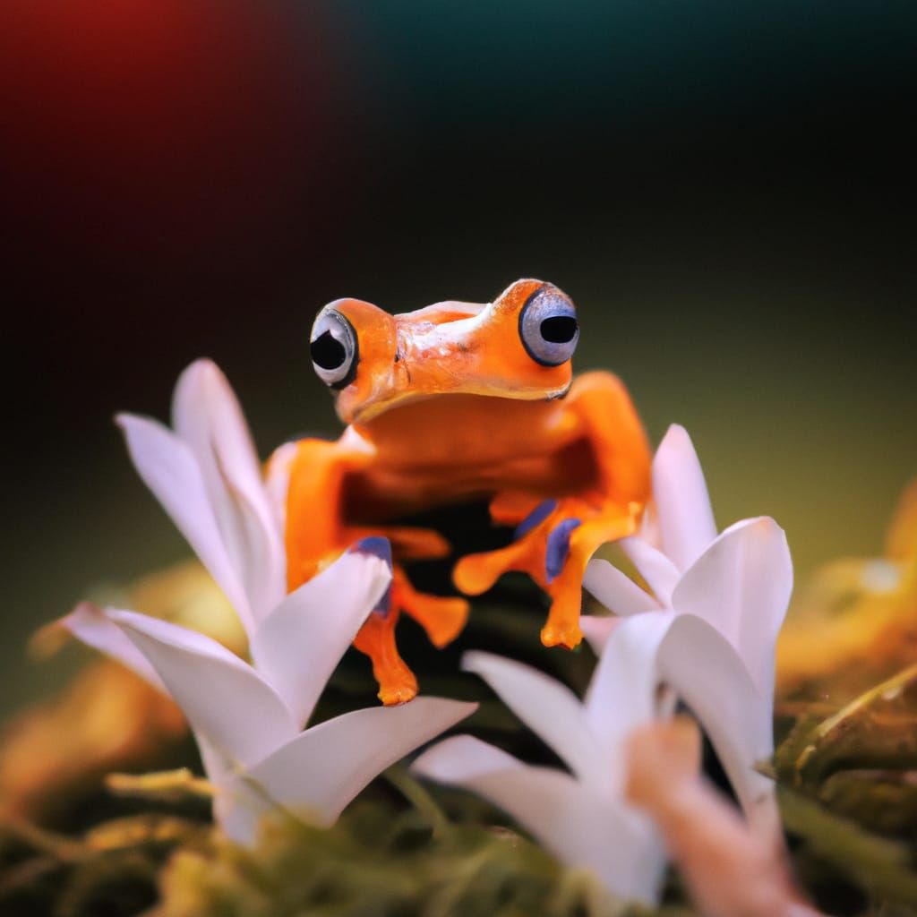 Arcane Orange Frog in Ethereal Style