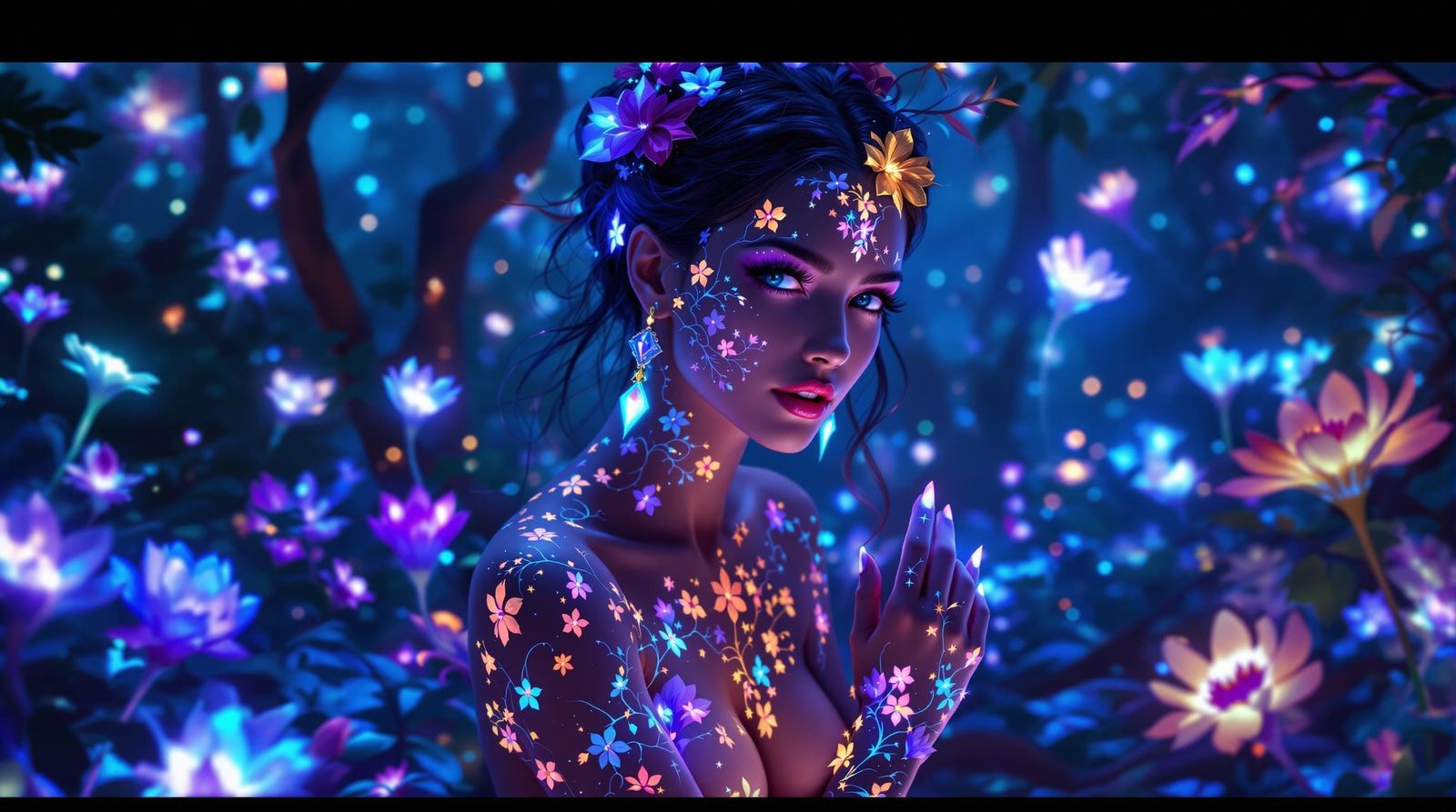 Mystical Twilight Goddess in Enchanted Forest