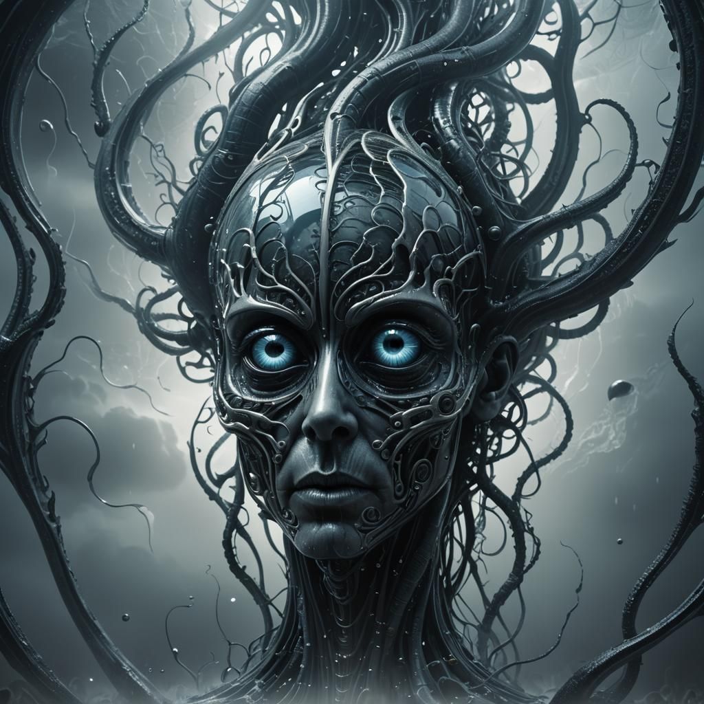 Glass A Suspended in Fog: a Dark Fantasy Render