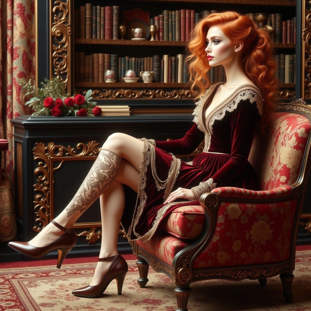 Victorian Woman with Ivory Artificial Leg