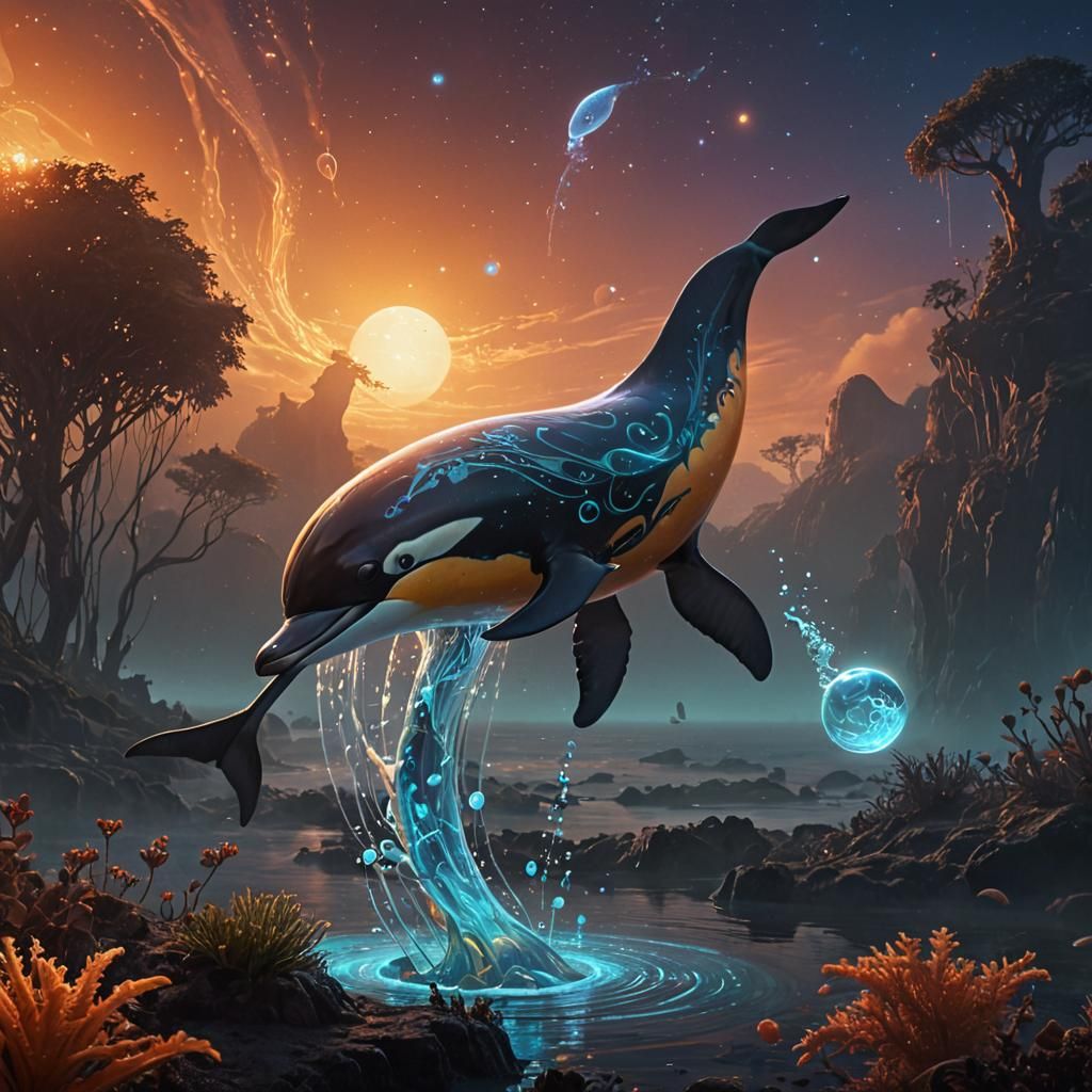Bioluminescent Penguin-Dolphin Hybrid on Exoplanet: Concept ...