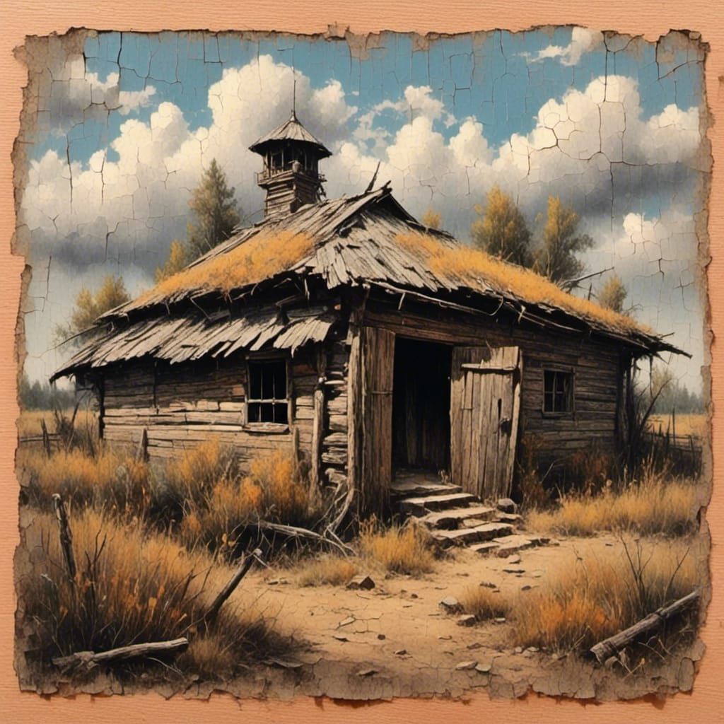 Picturesque Old Russian Gulag Cell in Antique Style