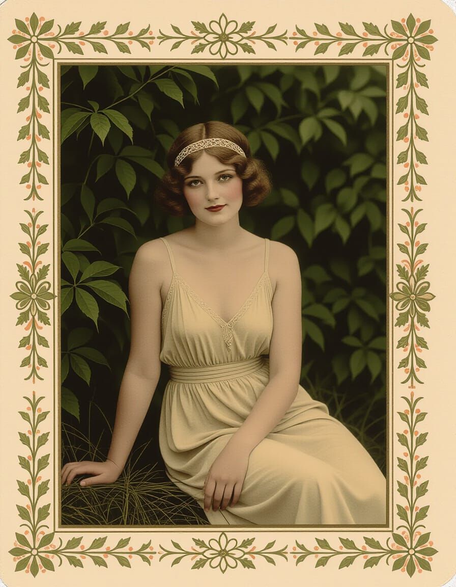 Vintage Christmas Card Portrait