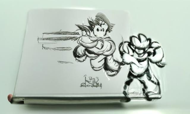 Anime Style Mario vs Goku Pencil Sketch