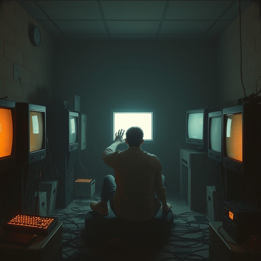 Cyberpunk Moment of Reckoning in Muted Futurism