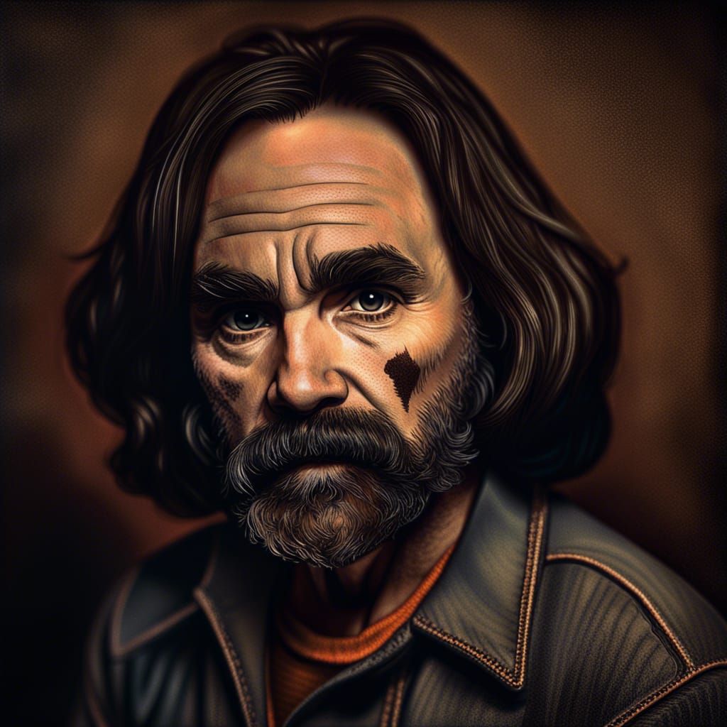 Hyperrealistic Portrait of Charles Manson, 1976