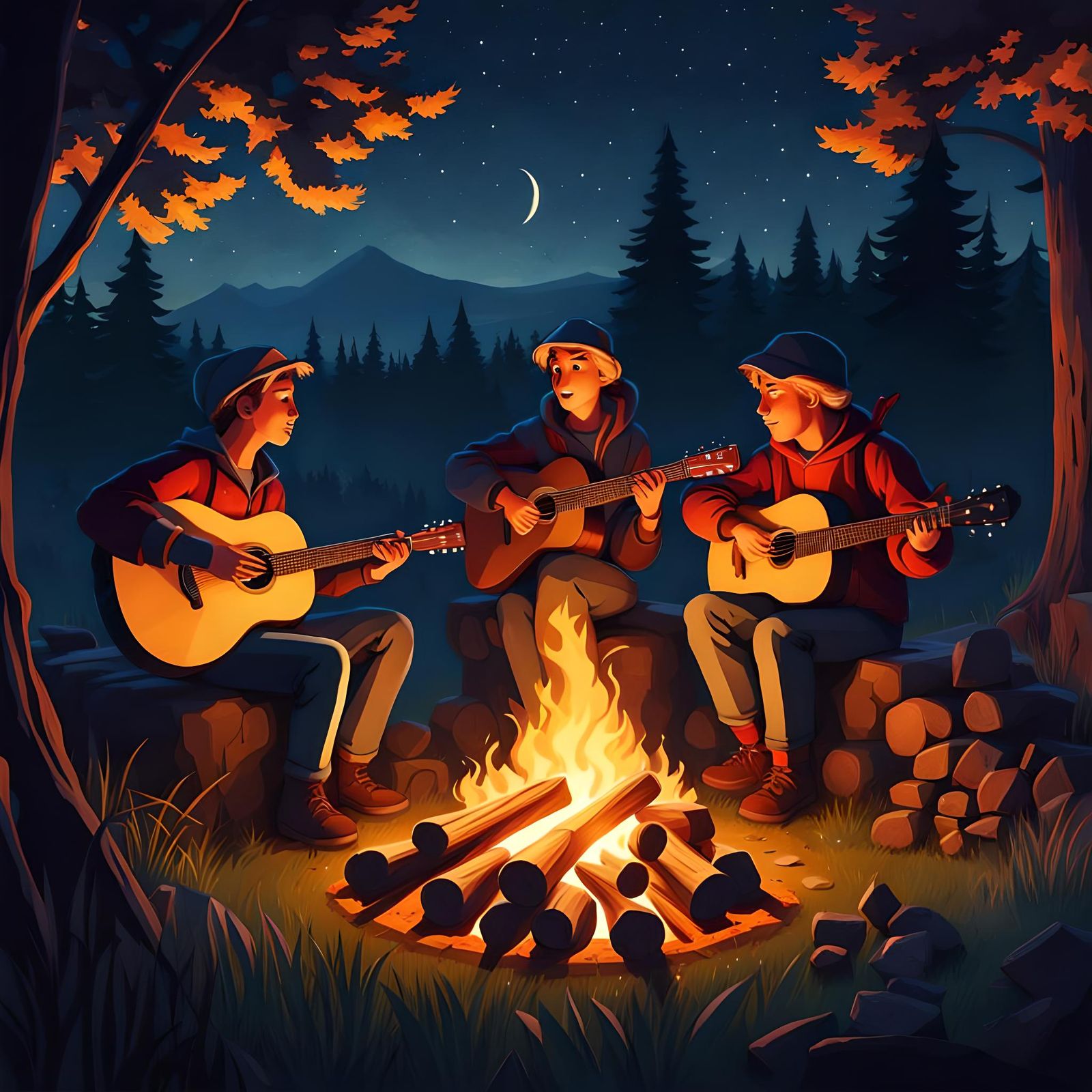 Fire and guitars