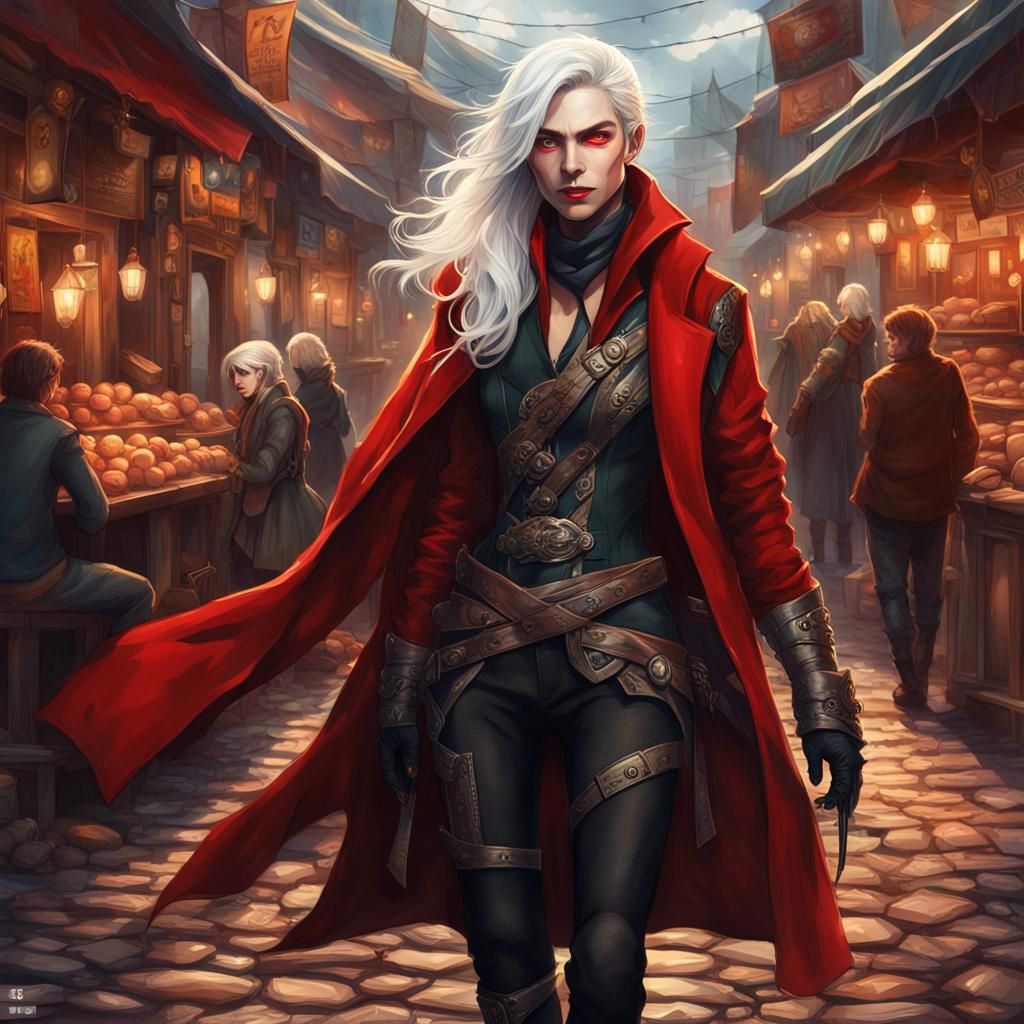 Mischievous Rogue in Fantasy Market, Splash Art
