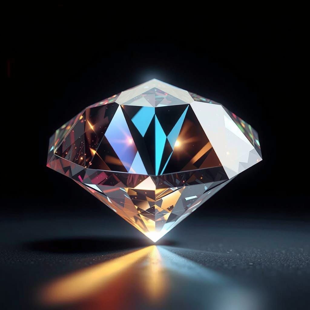 Diamonds Refracting Light with Galaxy Nebula, Graffiti Art