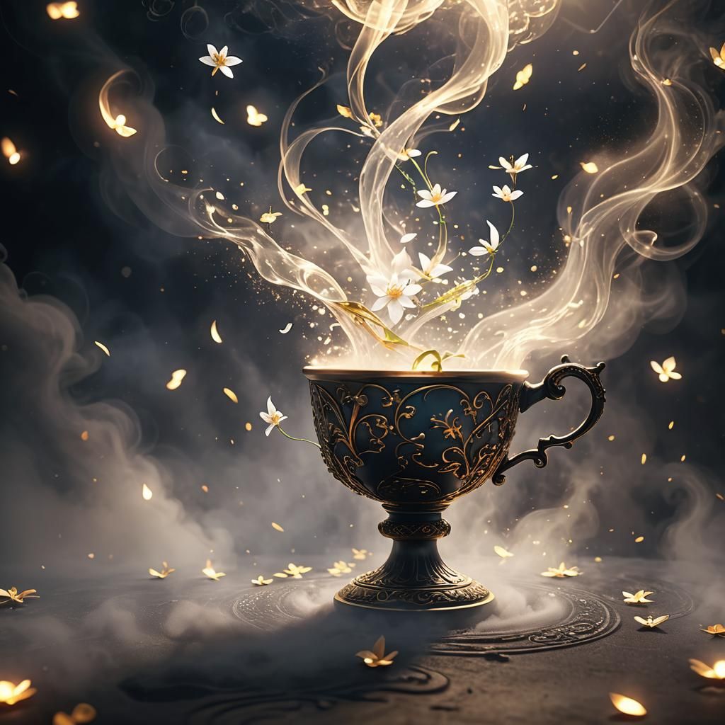 Enchanted Cup Radiates Family in Dark Fantasy 3D Render