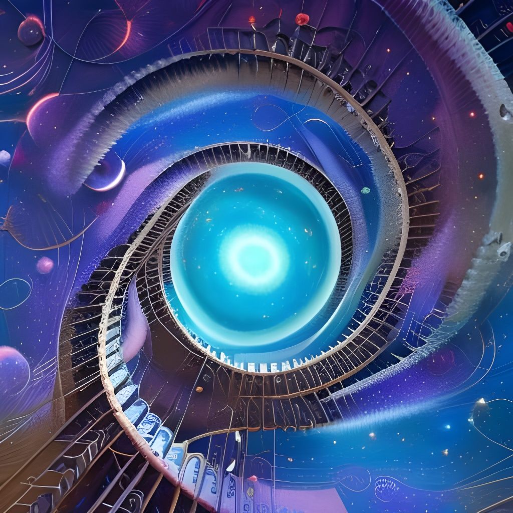 Intergalactic Stairs in Cosmos: Fantasy Concept Art