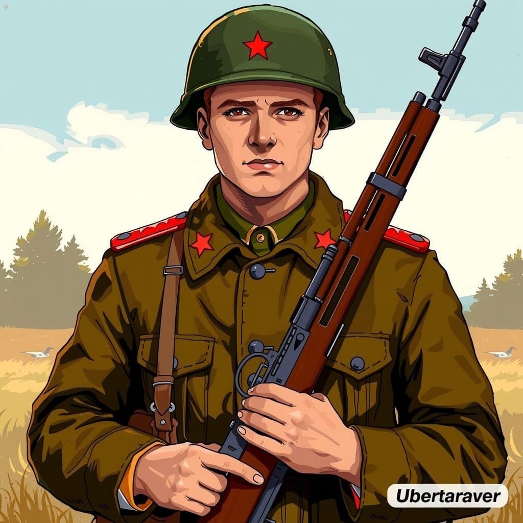 Soviet Infantryman in Summer War Landscape, Inspired by War ...